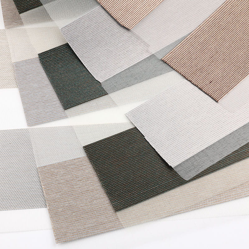 F078 Tela para persianas cebra semiopacas con rayas para dormitorio de hotel